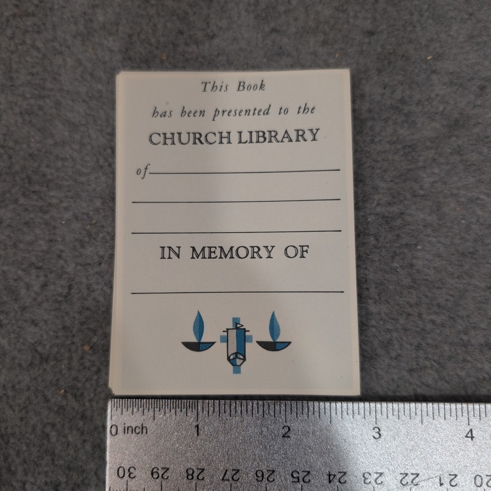 Lot of 25 Blank Vintage Church Library In Memory Of‎ Bookplates Religious Labels - Picture 3 of 3